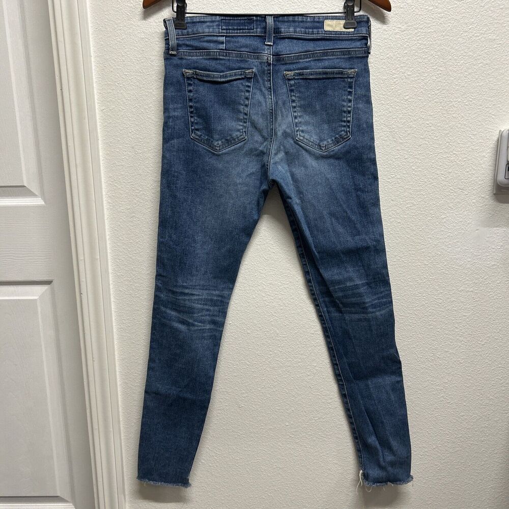 AG Jeans Farrah Ankle - High Rise Skinny Patch Blue Size 29 - Picture 6 of 13